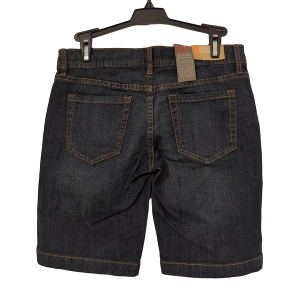 Mossimo Jean Shorts Dark Wash 8 Inch Inseam Size 5 US Denim - Picture 3 of 5
